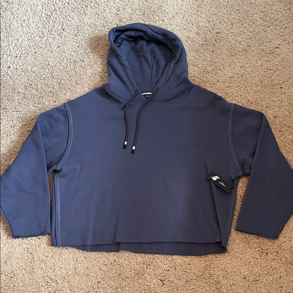 Women's Cropped Blue Hoodie